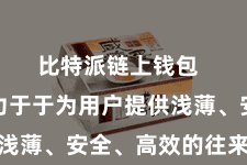 比特派链上钱包  一直勉力于于为用户提供浅薄、安全、高效的往来体验